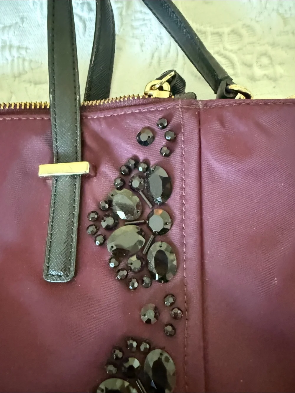 KATE SPADE New York Alyse Plum Wilson Road Embellished Bag with Wallet